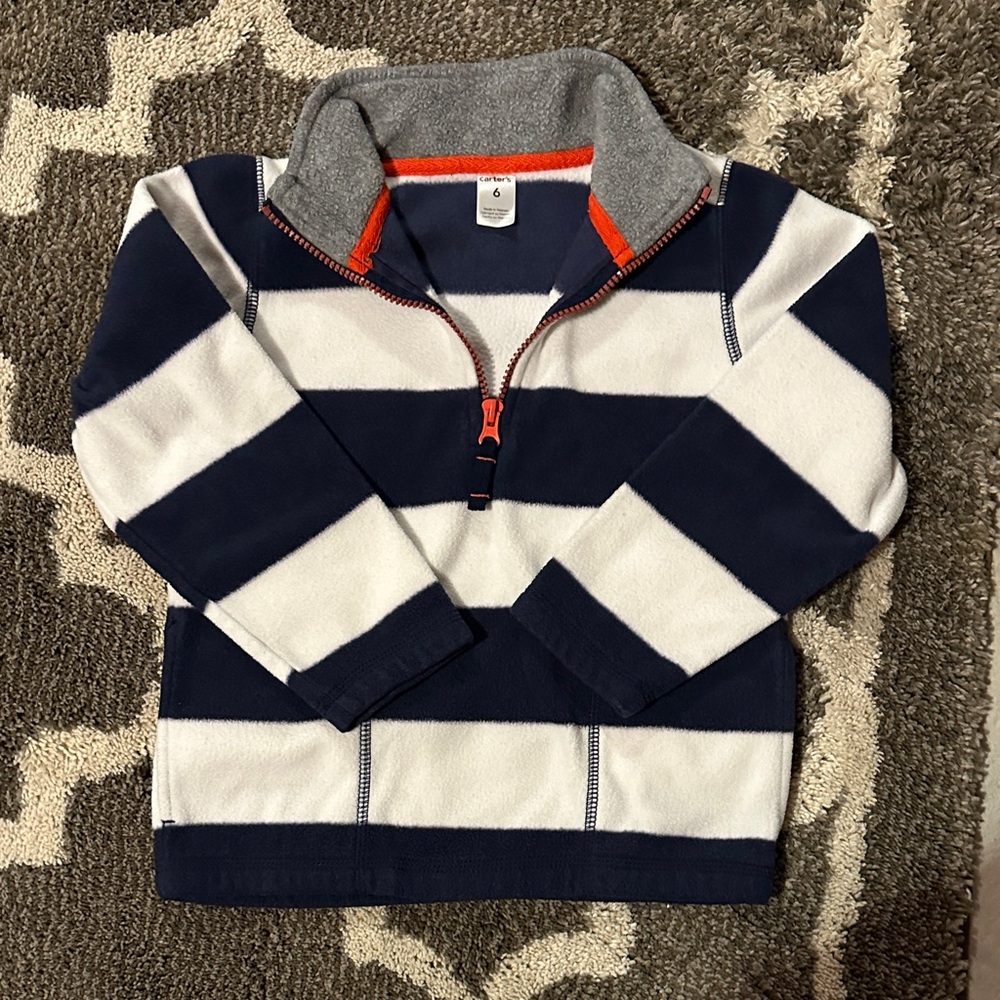Carter's Navy and White Striped Sweatshirt